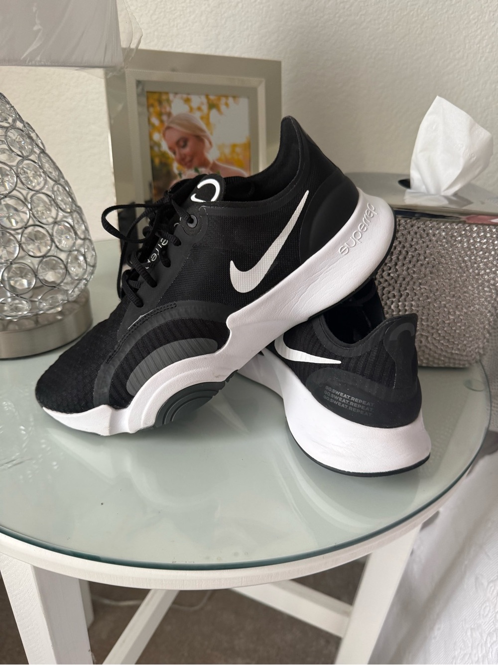 Nike Black & White Athletic Sneakers with White Swoosh